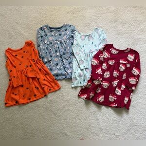Set of 4 Dresses, diff brands, Size 2T
